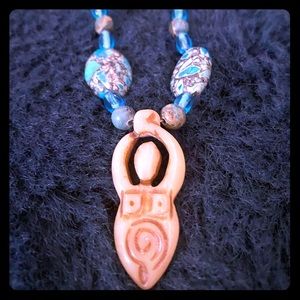 Goddess Crystal Necklace, Artsy Handmade Chic